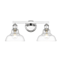Golden Lighting Carver 2 Light 8" Wide Vanity Light Chrome / Clear