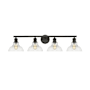 Golden Lighting Carver 4 Light 8" Wide Vanity Light Black / Clear
