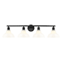 Golden Lighting Carver 4 Light 8" Wide Vanity Light Matte Black / Vintage Milk