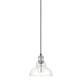 Golden Lighting Carver 8" Wide Mini Pendant Chrome / Clear