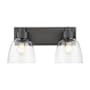 Golden Lighting Remy 2 Light 17" Wide Vanity Light Matte Black