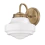 Golden Lighting Ingalls 9" Tall Bathroom Sconce Modern Brass / Vintage Milk Glass