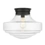 Golden Lighting Ingalls 16" Wide Semi-Flush Ceiling Fixture Matte Black / Clear