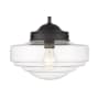 Golden Lighting Ingalls 12" Wide Pendant Matte Black / Clear