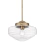 Golden Lighting Ingalls 12" Wide Pendant Modern Brass / Clear Glass