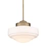 Golden Lighting Ingalls 12" Wide Pendant Modern Brass / Vintage Milk Glass