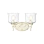 Golden Lighting Keating 2 Light 15" Wide Vanity Light Antique Ivory
