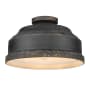 Golden Lighting Keating 3 Light 14" Wide Flush Mount Ceiling Fixture Antique Black Iron