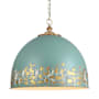 Golden Lighting Alison 5 Light 21" Wide Pendant Vintage Gold / Teal