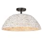 Golden Lighting Rue 3 Light 19" Wide Semi-Flush Ceiling Fixture Matte Black / Painted Sweet Grass