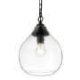 Golden Lighting Ariella 10" Wide Mini Pendant Matte Black / Seafoam Hammered Glass