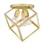 Golden Lighting Cassio 3 Light 13" Wide Semi-Flush Square Ceiling Fixture Olympic Gold