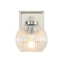 Golden Lighting Elliott 8" Tall Bathroom Sconce Pewter / Ribbed Clear Glass