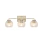 Golden Lighting Elliott 3 Light 25" Wide Vanity Light Brushed Champagne Bronze / Ribbed Clear Glass