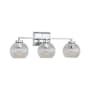 Golden Lighting Elliott 3 Light 25" Wide Vanity Light Chrome / Ribbed Clear Glass
