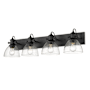 Golden Lighting Hines 4 Light 7" Wide Vanity Light Matte Black