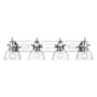 Golden Lighting Hines 4 Light 7" Wide Vanity Light Chrome