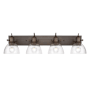 Golden Lighting Hines 4 Light 7" Wide Vanity Light Rubbed Bronze