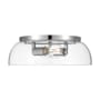 Golden Lighting Duncan 2 Light 14" Wide Flush Mount Ceiling Fixture Chrome / Clear