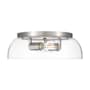 Golden Lighting Duncan 2 Light 14" Wide Flush Mount Ceiling Fixture Pewter / Clear