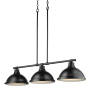 Golden Lighting Duncan 3 Light 40" Wide Linear Pendant Black / Matte Black