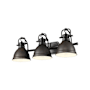 Golden Lighting Duncan 3 Light 25" Wide Vanity Light Matte Black / Rubbed Bronze