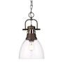Golden Lighting Duncan 9" Wide Mini Pendant Rubbed Bronze / Clear