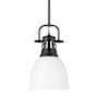 Golden Lighting Duncan 9" Wide Mini Pendant Matte Black / Matte White