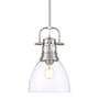 Golden Lighting Duncan 9" Wide Mini Pendant Pewter / Clear
