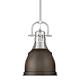 Golden Lighting Duncan 9" Wide Mini Pendant Pewter / Rubbed Bronze
