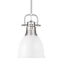 Golden Lighting Duncan 9" Wide Mini Pendant Pewter / Matte White
