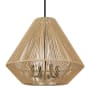 Golden Lighting Valentina 4 Light 21" Wide Taper Candle Pendant Matte Black / Natural Raphia