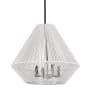 Golden Lighting Valentina 4 Light 21" Wide Taper Candle Pendant Matte Black / Bleached White Raphia