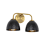 Golden Lighting Shepard 2 Light 16" Wide Vanity Light Modern Brass / Matte Black