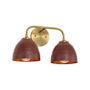 Golden Lighting Shepard 2 Light 16" Wide Vanity Light Modern Brass / Russet Clay