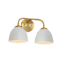 Golden Lighting Shepard 2 Light 16" Wide Vanity Light Modern Brass / Matte White
