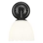 Golden Lighting Dorinda 11" Tall Wall Sconce Matte Black / Opal Glass
