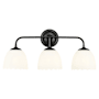 Golden Lighting Dorinda 3 Light 7" Wide Vanity Light Matte Black / Opal Glass