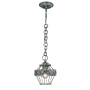 Golden Lighting Ferris 8" Wide Cage Mini Pendant Blue Verde Patina