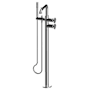 Graff Vintage Floor Mounted Tub Filler with Built-In Diverter - Includes Hand Shower Brushed Nickel PVD