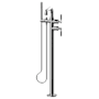 Graff Vintage Floor Mounted Tub Filler with Built-In Diverter - Includes Hand Shower Brushed Nickel PVD