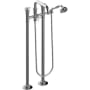 Graff Vignola Floor Mounted Tub Filler with Built-In Diverter - Includes Hand Shower Polished Chrome