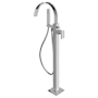 Graff Sade Floor Mounted Tub Filler with Built-In Diverter - Includes Hand Shower Brushed Nickel PVD