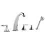 Graff Topaz Deck Mounted Roman Tub Filler with Built-In Diverter - Includes Hand Shower Brushed Nickel PVD