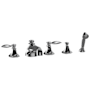 Graff Topaz Deck Mounted Roman Tub Filler with Built-In Diverter - Includes Hand Shower Brushed Nickel PVD