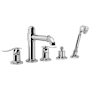 Graff Bali Deck Mounted Roman Tub Filler with Built-In Diverter - Includes Hand Shower Brushed Nickel PVD