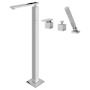 Graff Solar Deck Mounted, Floor Mounted Tub Filler - Includes Hand Shower Brushed Nickel PVD