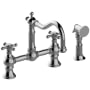Graff Adley 1.8 GPM Widespread Bridge Kitchen Faucet - Includes Side Spray Polished Chrome
