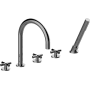 Graff M.E. Deck Mounted Roman Tub Filler with Built-In Diverter - Includes Hand Shower Polished Chrome