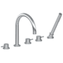 Graff M.E. Deck Mounted Roman Tub Filler with Built-In Diverter - Includes Hand Shower Brushed Nickel PVD